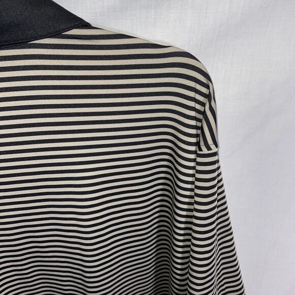 Monterey Club Golf Polo Shirt Men’s Size XL Black Striped Short Sleeve Button - Picture 10 of 12
